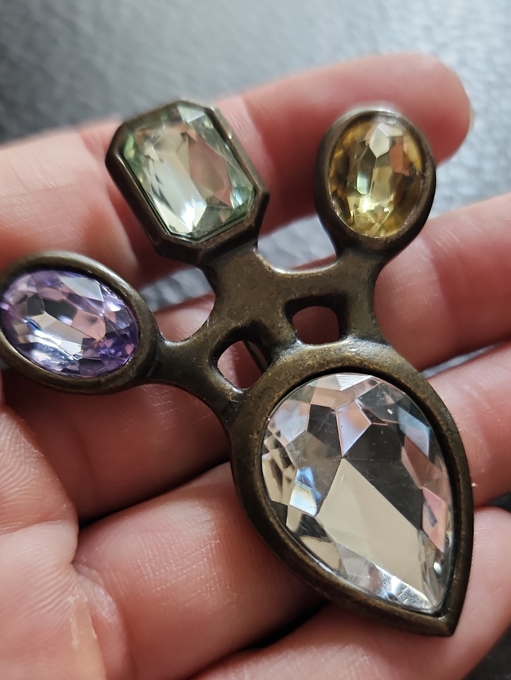 Multicolor Gemstone Statement Brooch - Women Jewelry